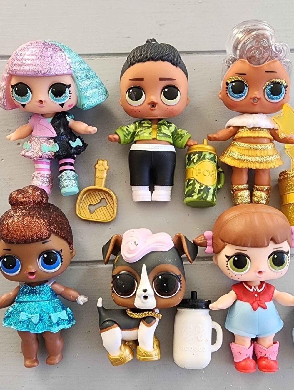 MGA LOL Surprise! Doll / Pet Dog Lot of 6 Collection Mini Dolls Cute